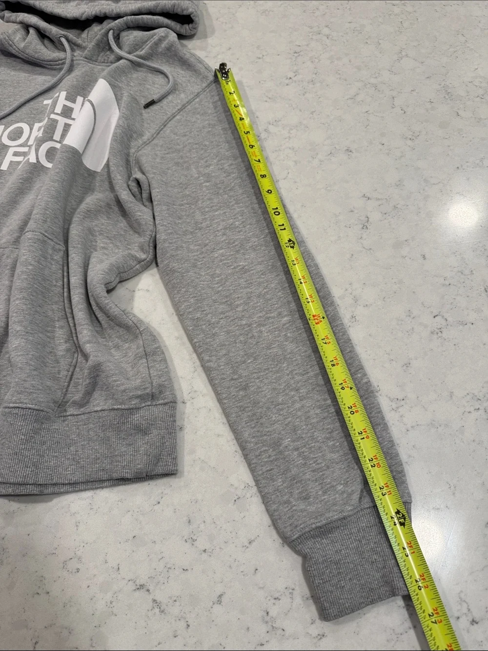 The North Face Men's Medium Gray w/ White Logo Sweatshirt Hoodie Casual Classic